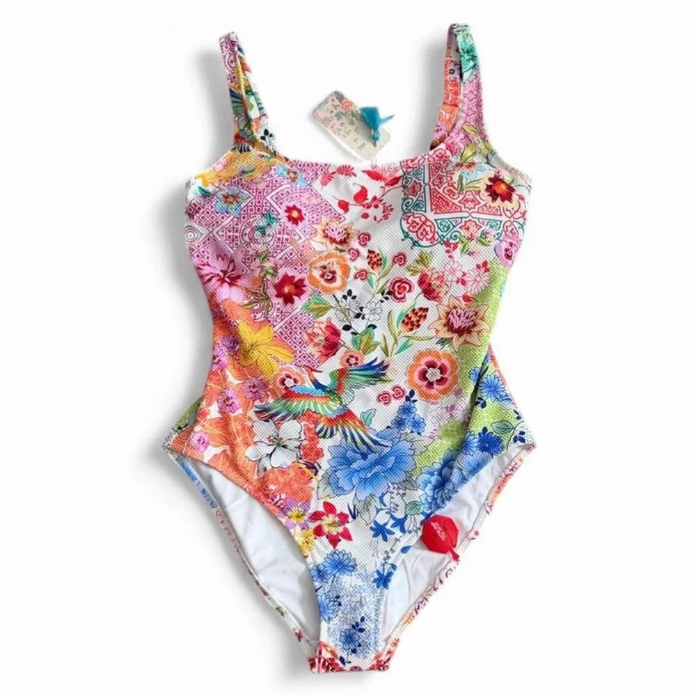 NWT JOHNNY WAS Reverse Pique Tank One Piece Paula M - Picture 1 of 11